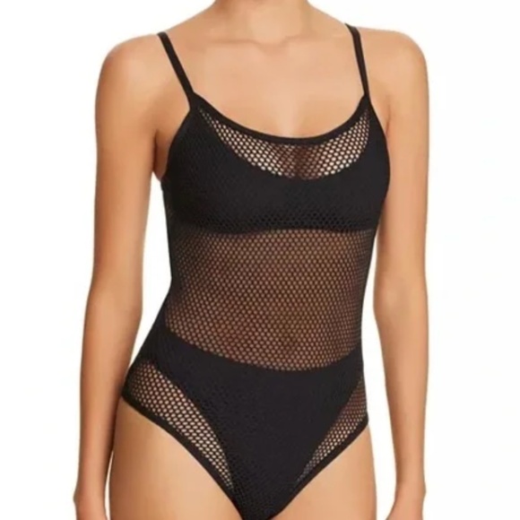 NWT L*Space Black Mesh Madness One Piece Swimsuit (Size 8) - Picture 7 of 9